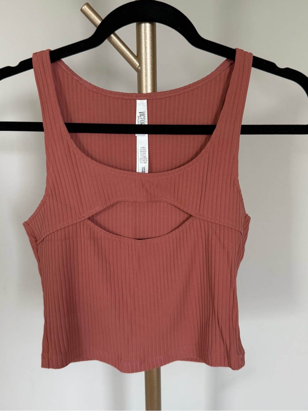 Victoria’s Secret Sport Ribbed Crop Top with Front Cutout